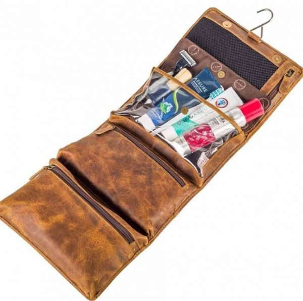 Toiletry Bag - fold- leather